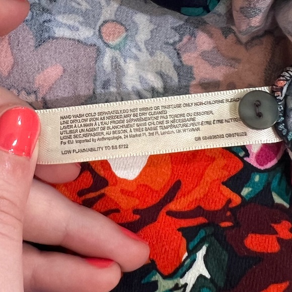 Floreat Anthropologie sz xs rare multi colored floral button down blouse - Picture 7 of 16